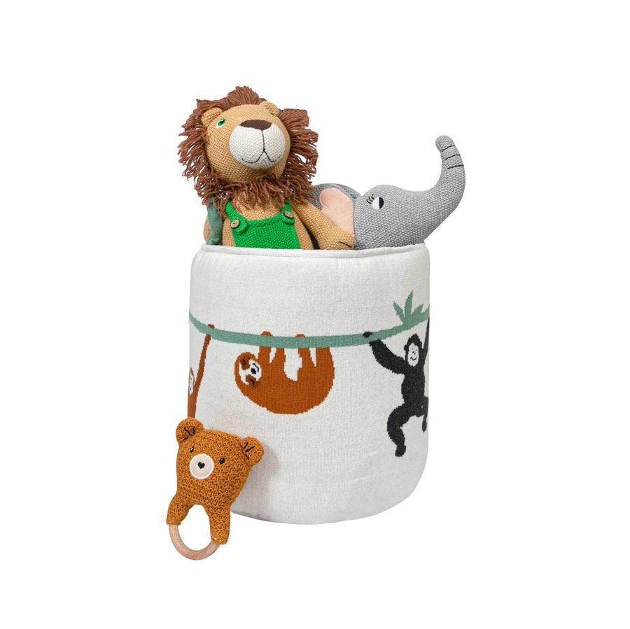 Knitted Storage Basket - Monkey Safari - Image 8