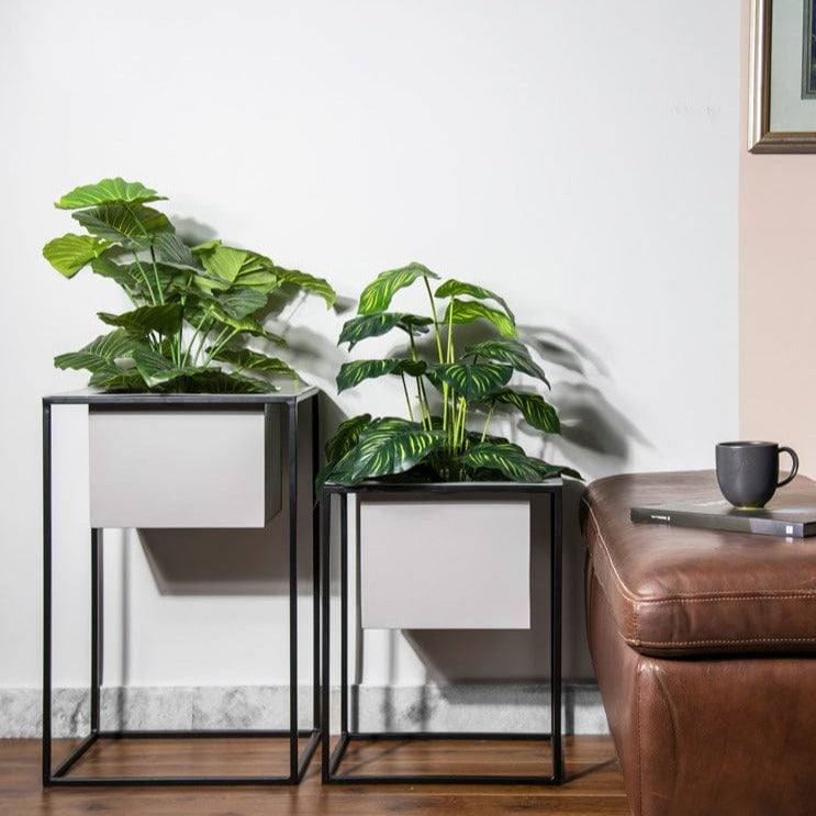 Knox Indoor Planters, Set of 2 - Grey Black