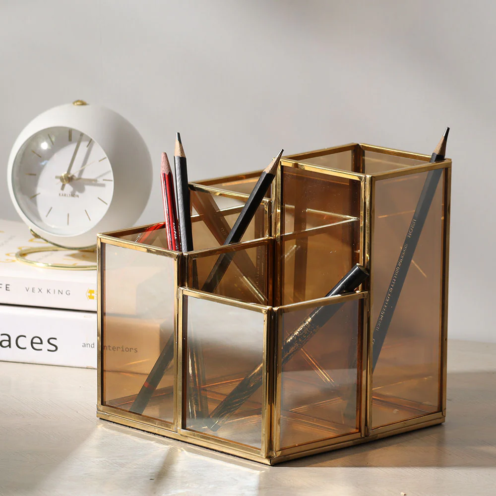 Kona Glass Tiered Organiser - Gold - Image 4
