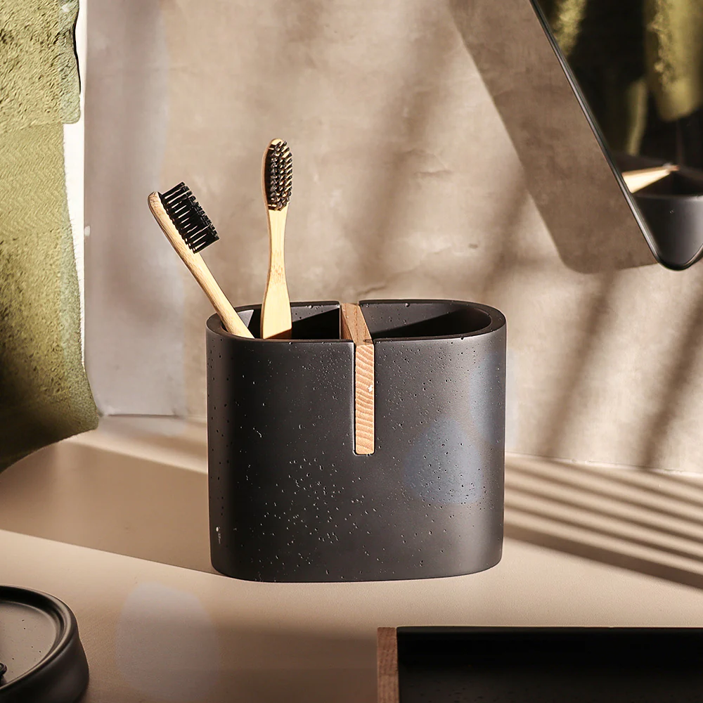 Kyoto Toothbrush Holder - Black Natural - Image 2