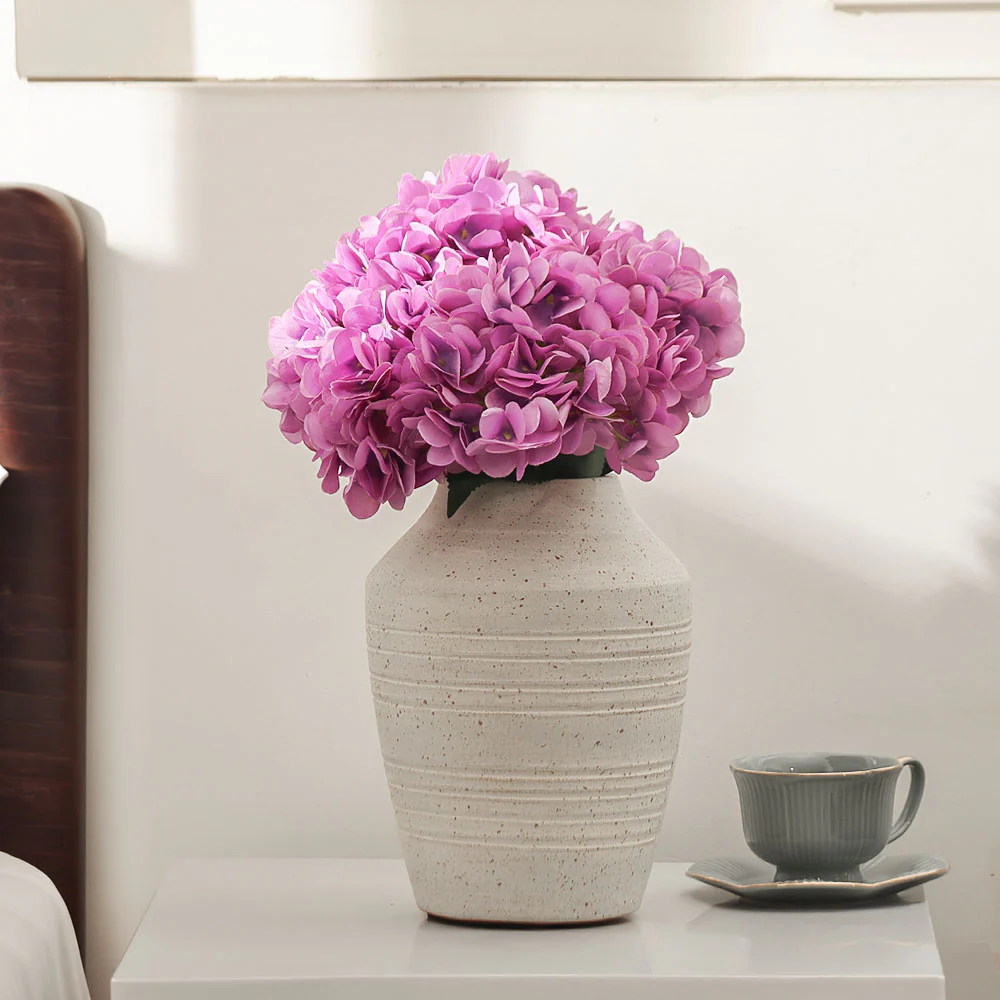 Lacecap Hydrangeas Faux Stem - Amethyst - Image 4