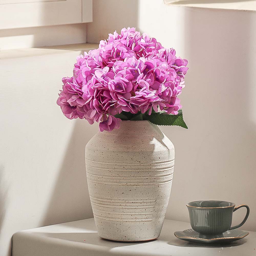 Lacecap Hydrangeas Faux Stem - Amethyst - Image 5