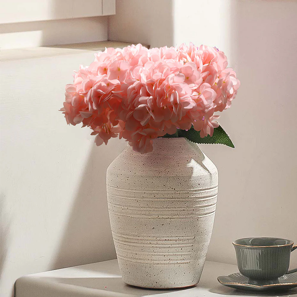 Lacecap Hydrangeas Faux Stem - Light Pink - Image 5