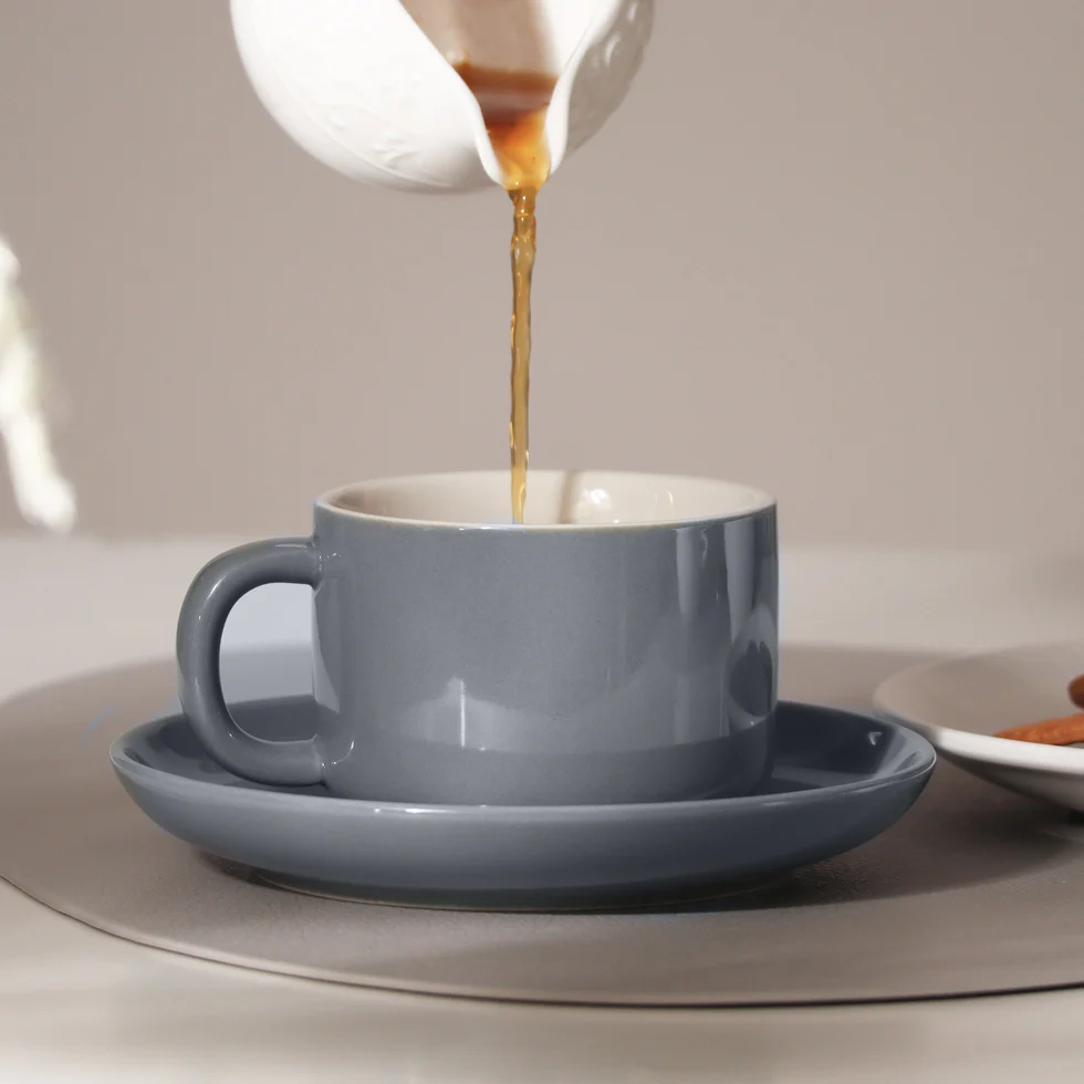 Lagom Cup and Saucer Set - Deep Blue - Image 4