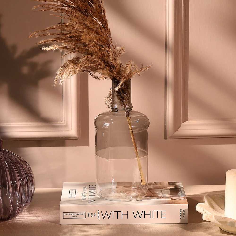 Laguna Bottle Vase Medium - Clear Smoke