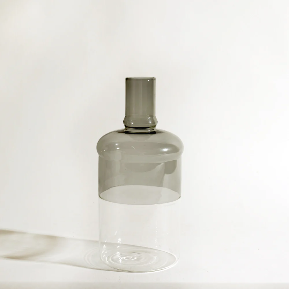 Laguna Bottle Vase Medium - Clear Smoke - Image 3