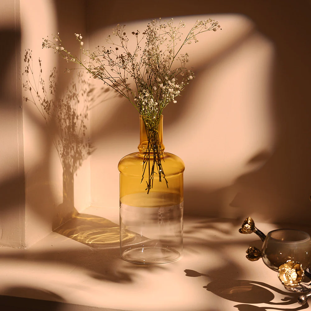 Laguna Bottle Vase Medium - Clear Yellow - Image 3