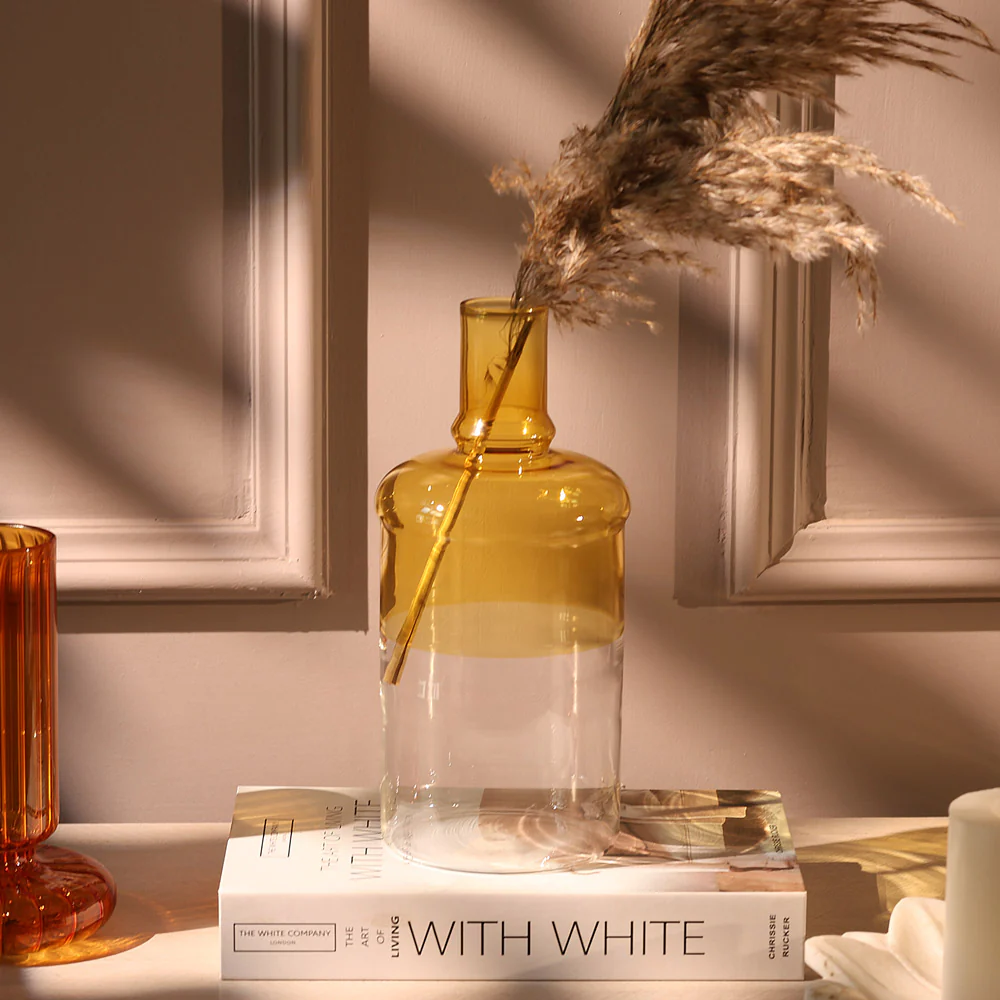 Laguna Bottle Vase Medium - Clear Yellow - Image 4
