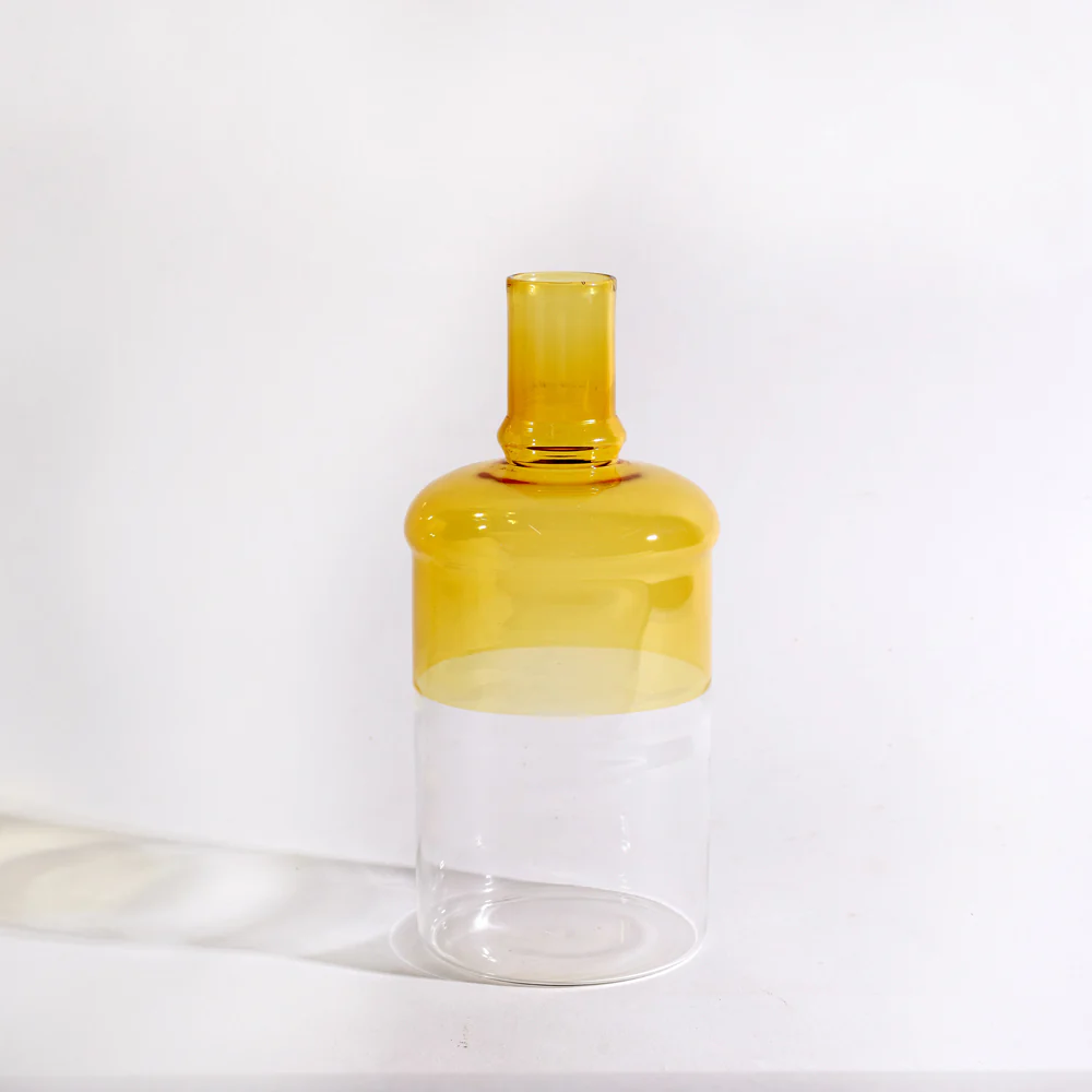 Laguna Bottle Vase Medium - Clear Yellow - Image 5