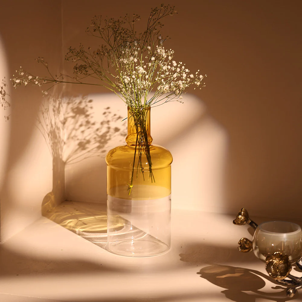 Laguna Bottle Vase Medium - Clear Yellow - Image 6
