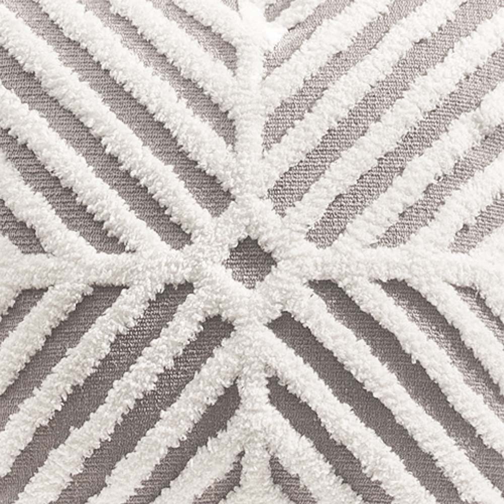 Lattice Tufted Knitted Cushion Cover 45x45cm - Beige White - Image 4