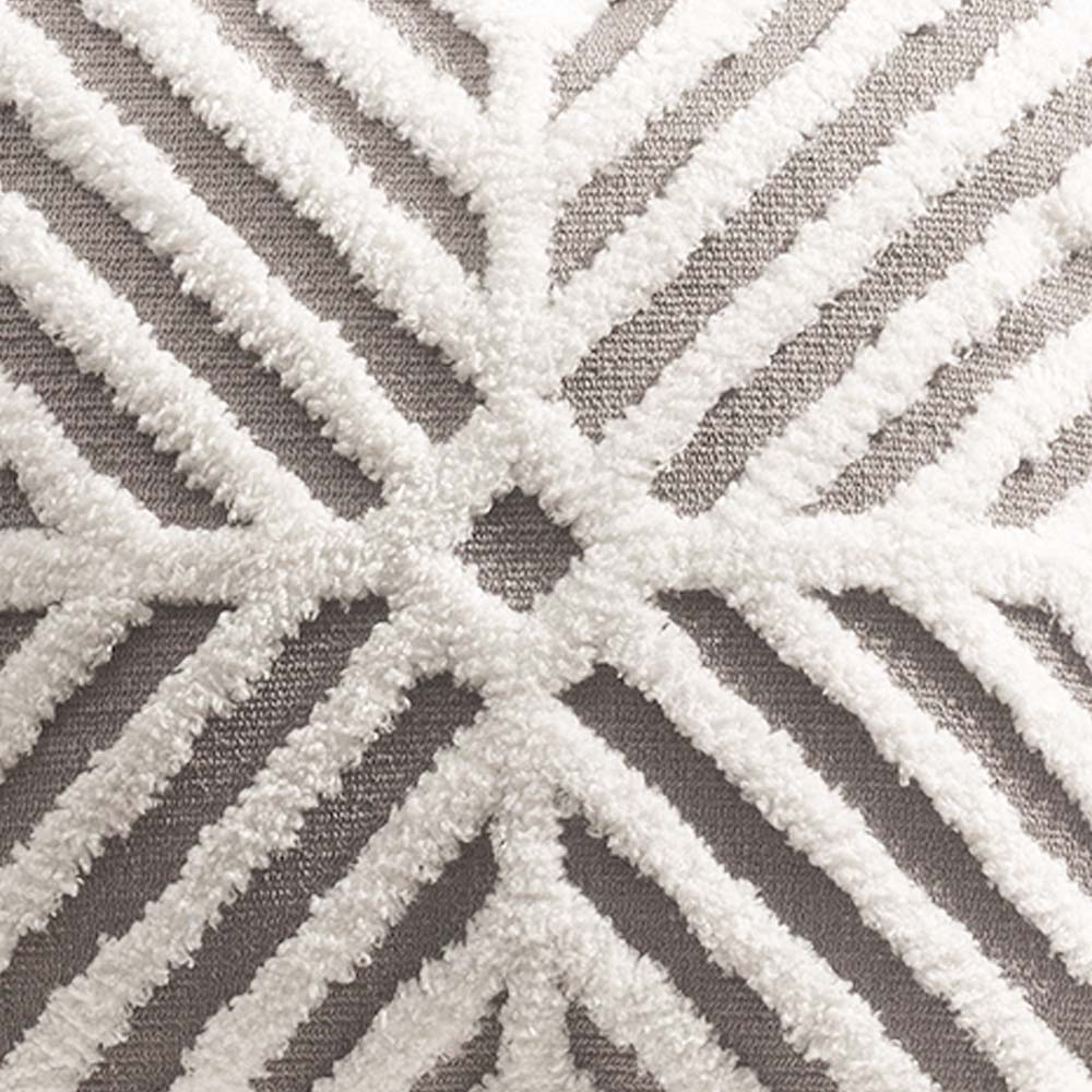 Lattice Tufted Knitted Cushion Cover 45x45cm - Grey White - Image 5