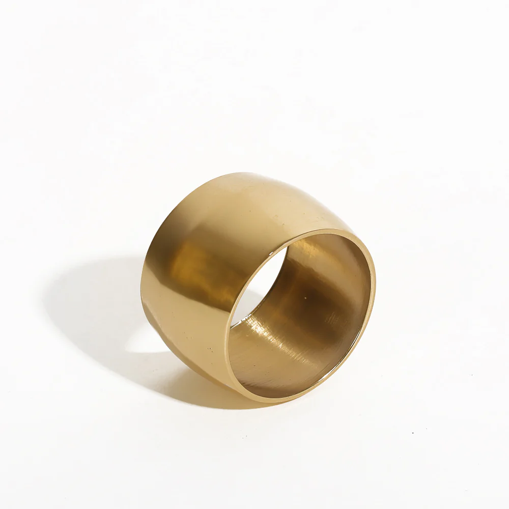 Laurel Brass Napkin Rings, Set of 6 - Gold - Image 3