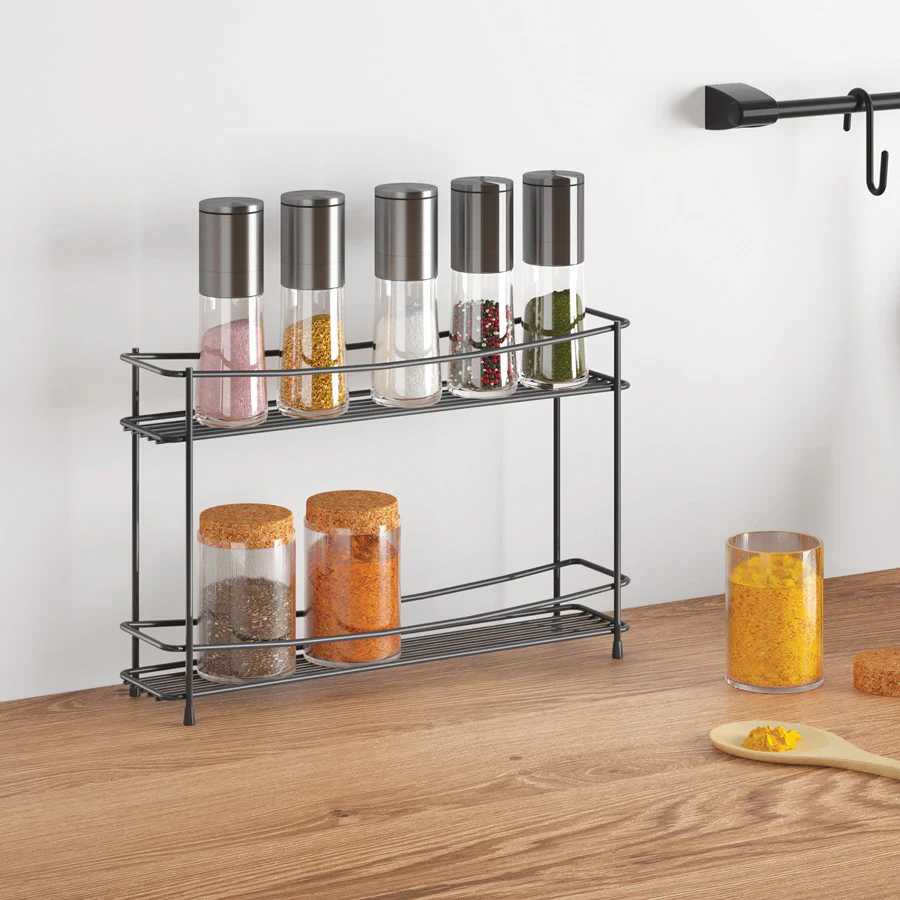 Lava 2-Tier Spice Rack - Black - Image 2