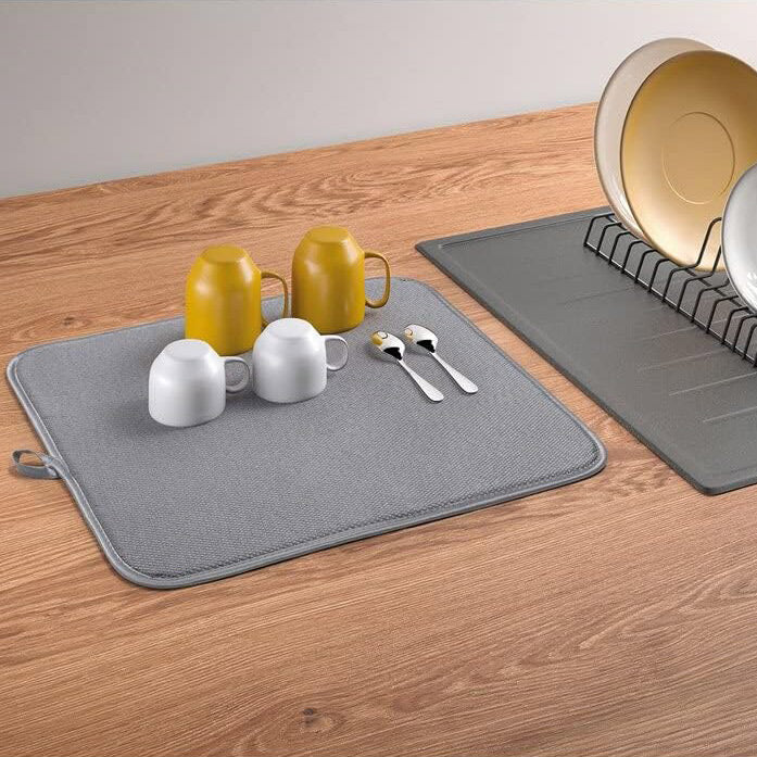 Lava Dry-Tex 2-in-1 Dish Rack with Drying Mat - Black - Image 4