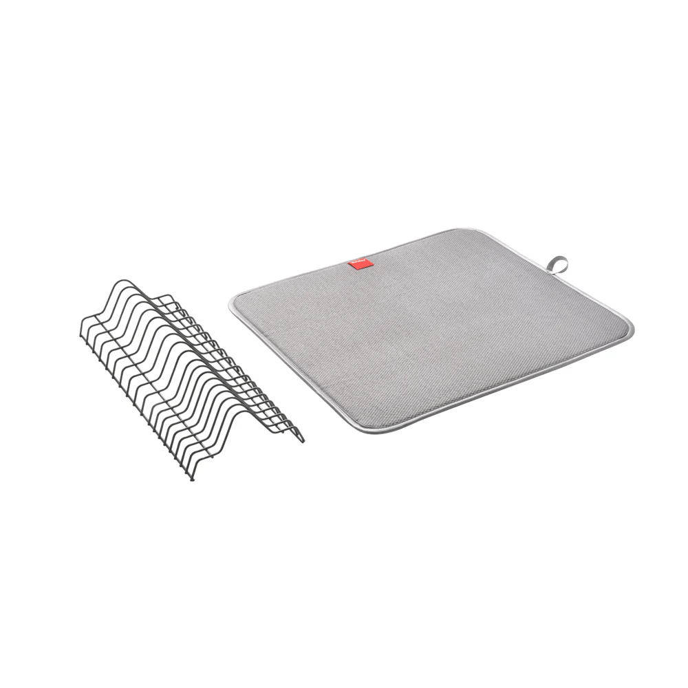 Lava Dry-Tex 2-in-1 Dish Rack with Drying Mat - Black - Image 5