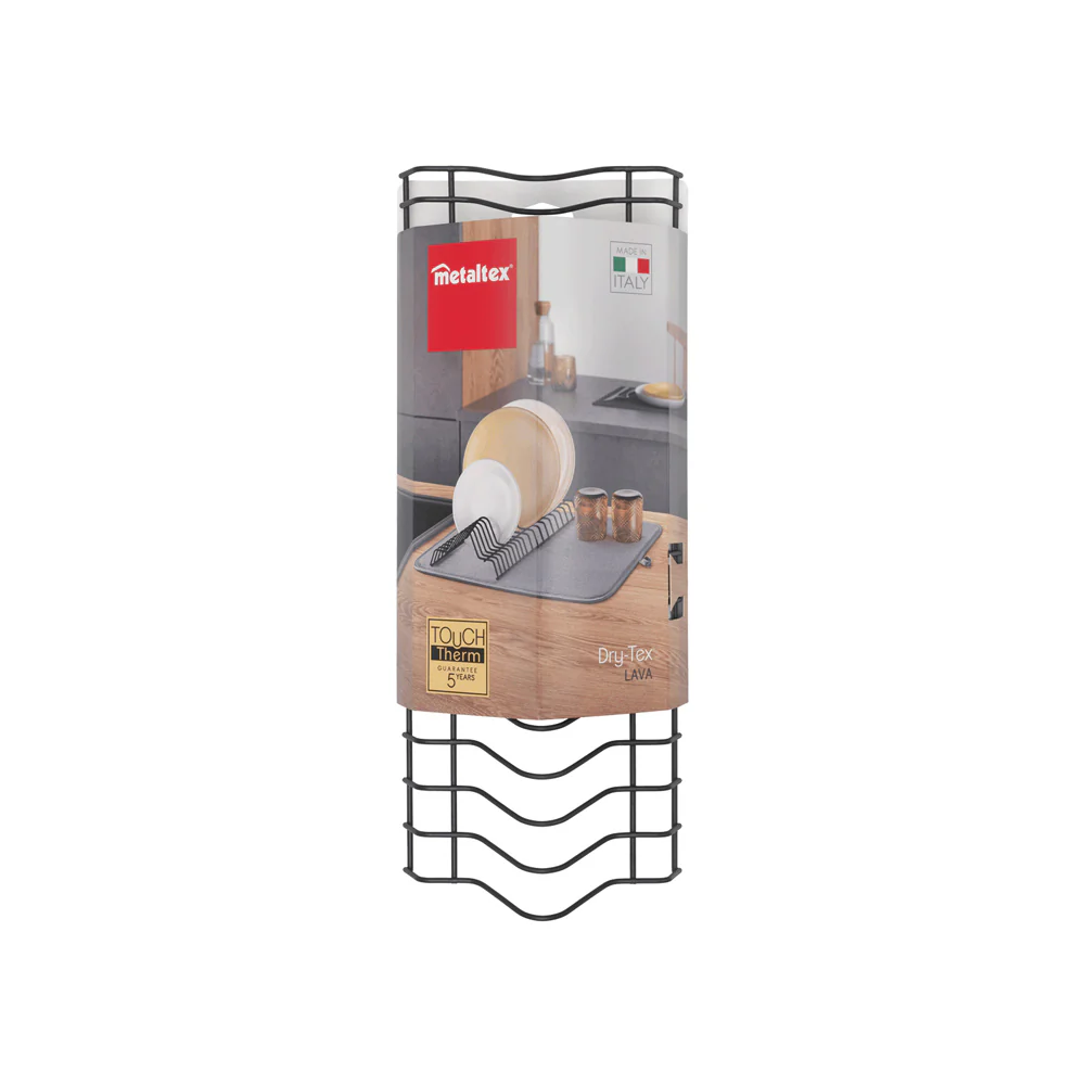 Lava Dry-Tex 2-in-1 Dish Rack with Drying Mat - Black - Image 6