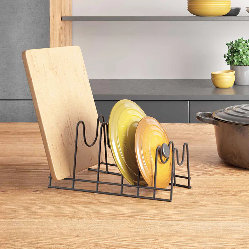 Lava Lido Pot Lids & Chopping Boards Holder - Black - Image 2