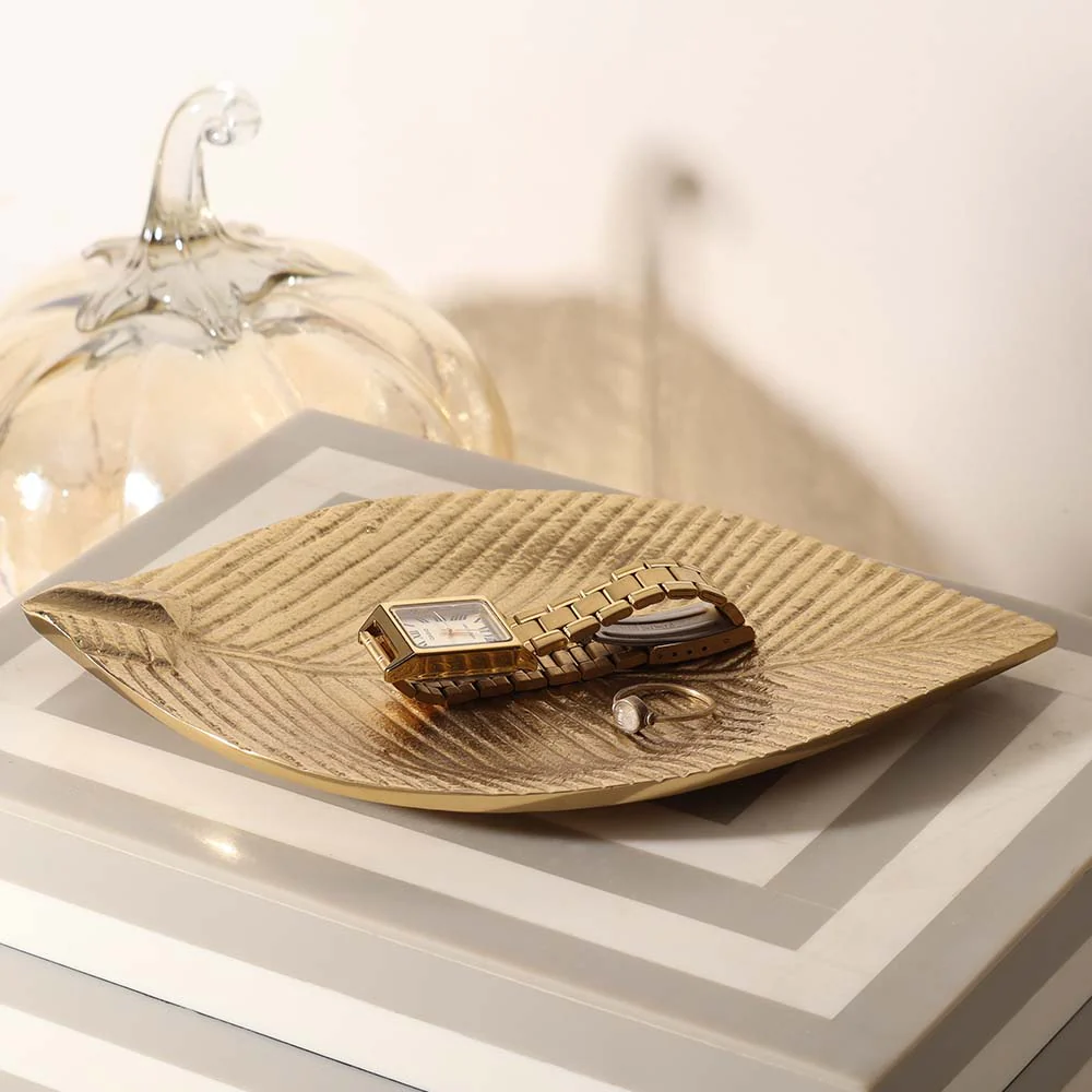 Leaf Decorative Tray - Gold - Image 2