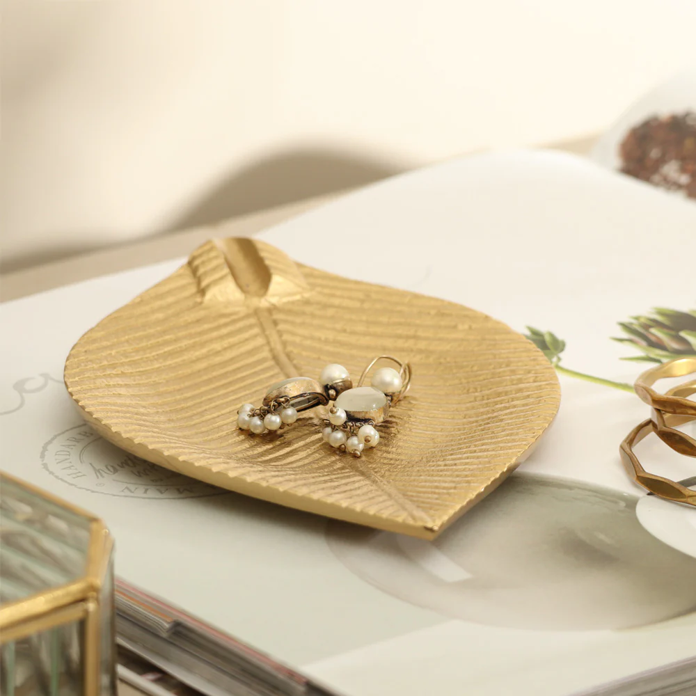 Leaf Decorative Tray - Gold - Image 4