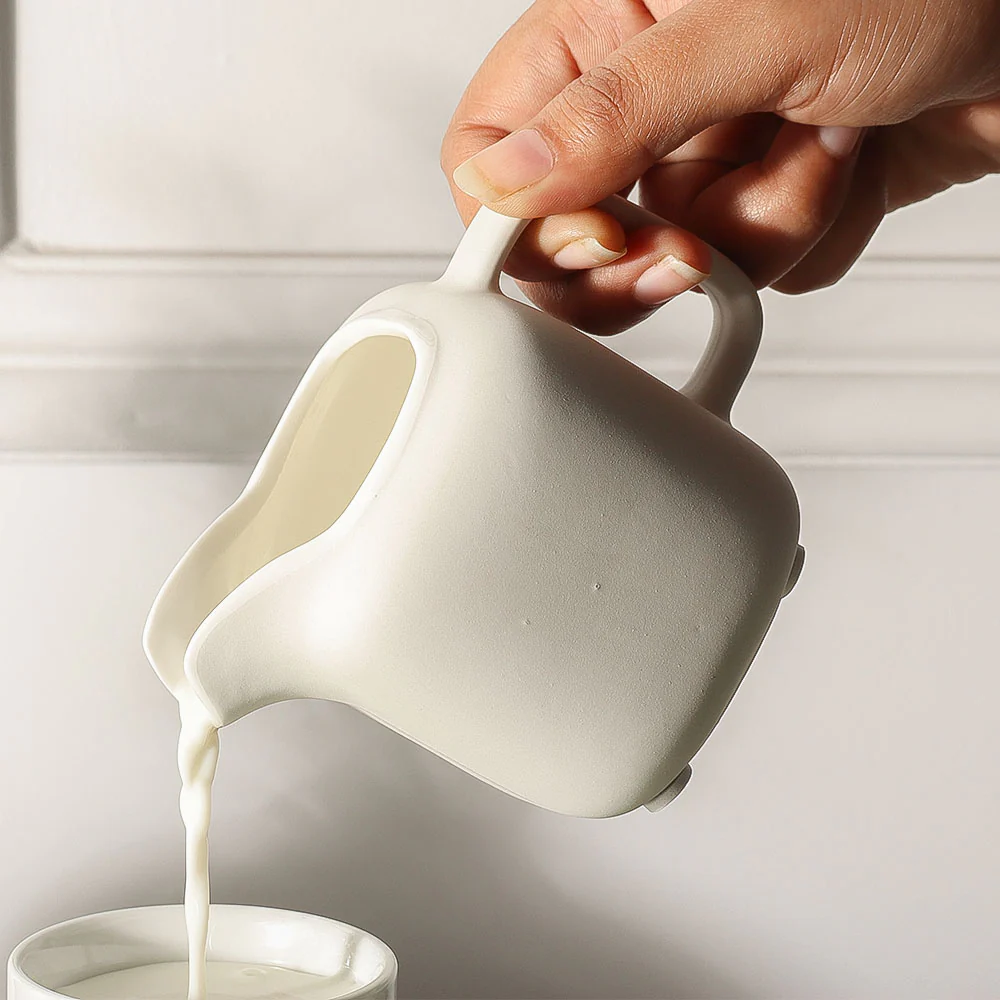 Leah Ceramic Milk Jug - Ivory - Image 2