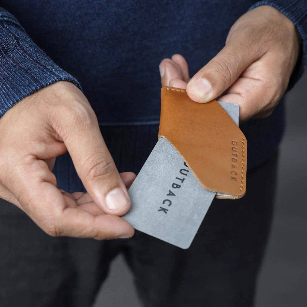 Leather Card Sleeve - Tan - Image 4