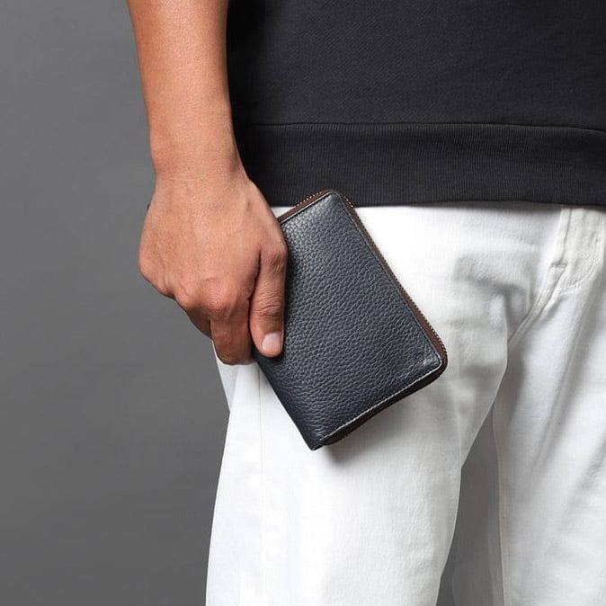 Leather Passport Wallet - Navy - Image 2
