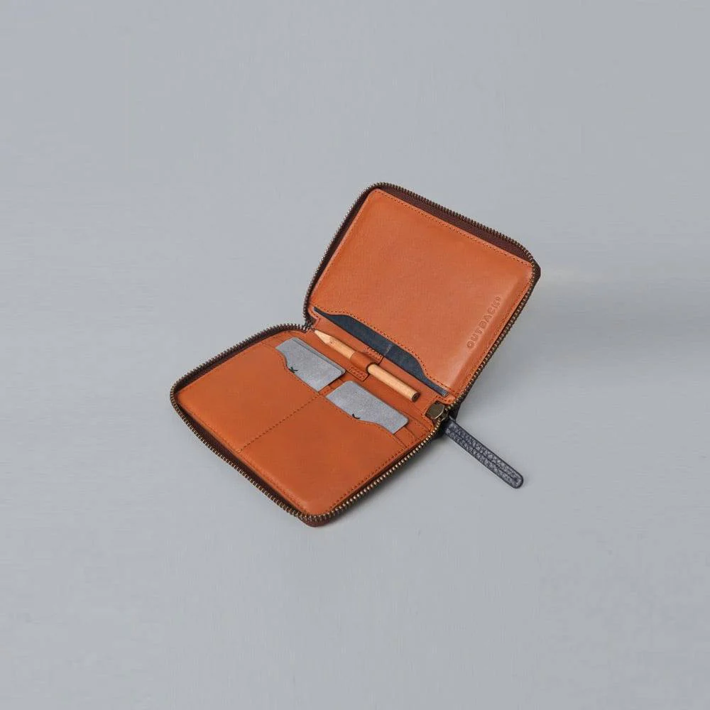 Leather Passport Wallet - Navy - Image 4