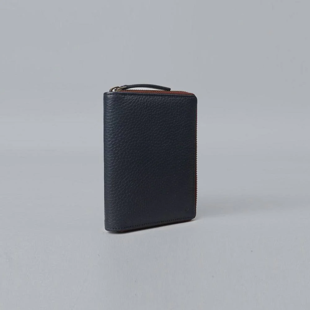 Leather Passport Wallet - Navy - Image 5