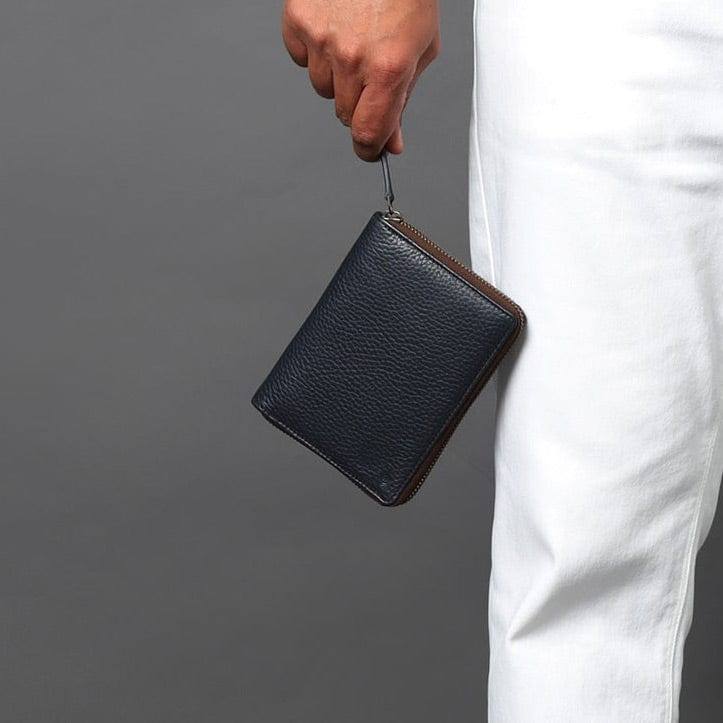 Leather Passport Wallet - Navy - Image 8