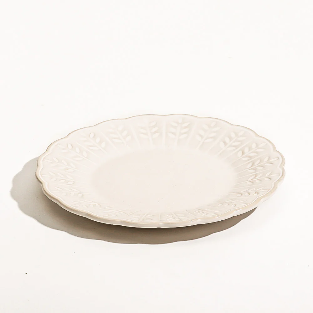 Leaves Ceramic Small Plate - White - Image 3