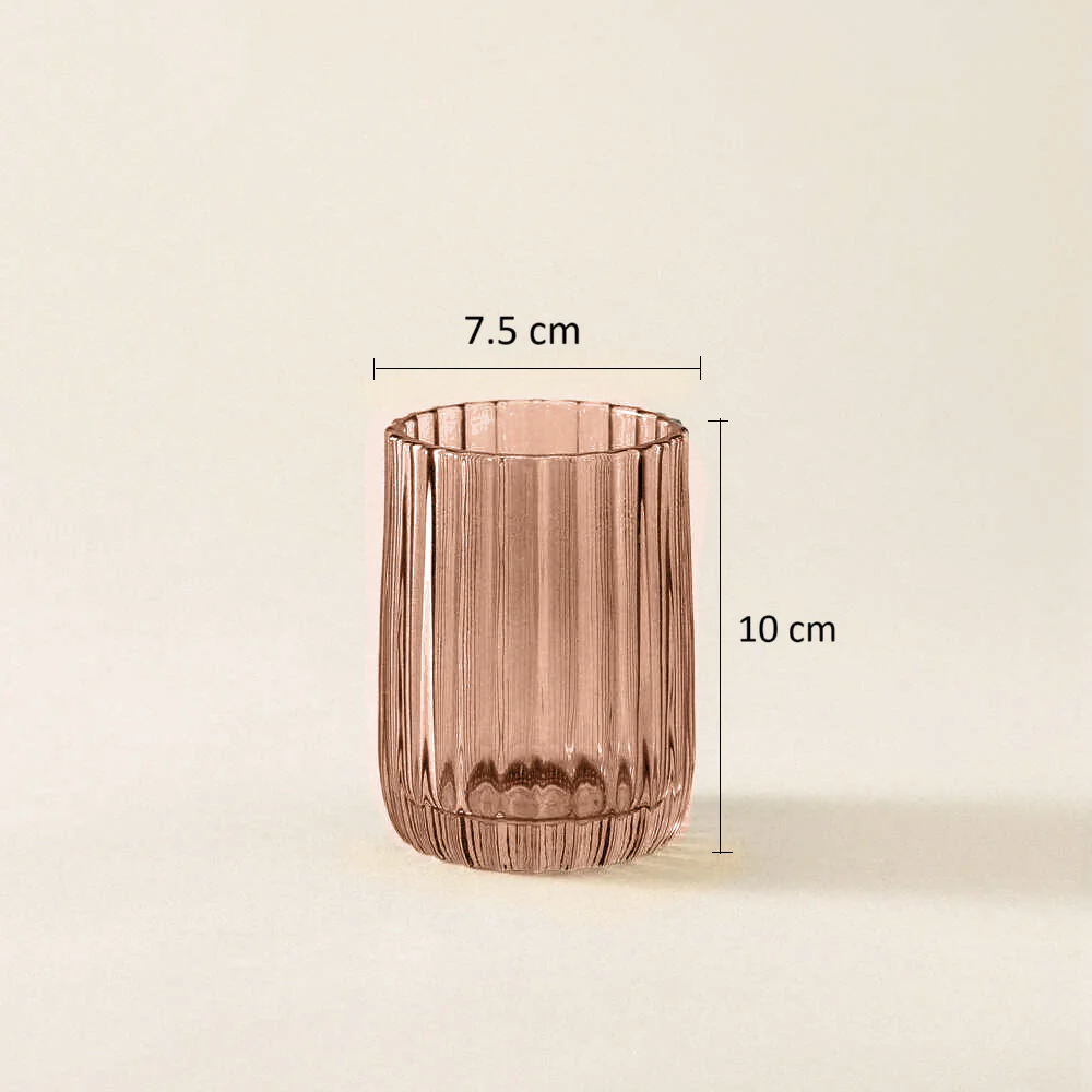 Lido Glass Toothbrush Tumbler - Amber Rose - Image 8