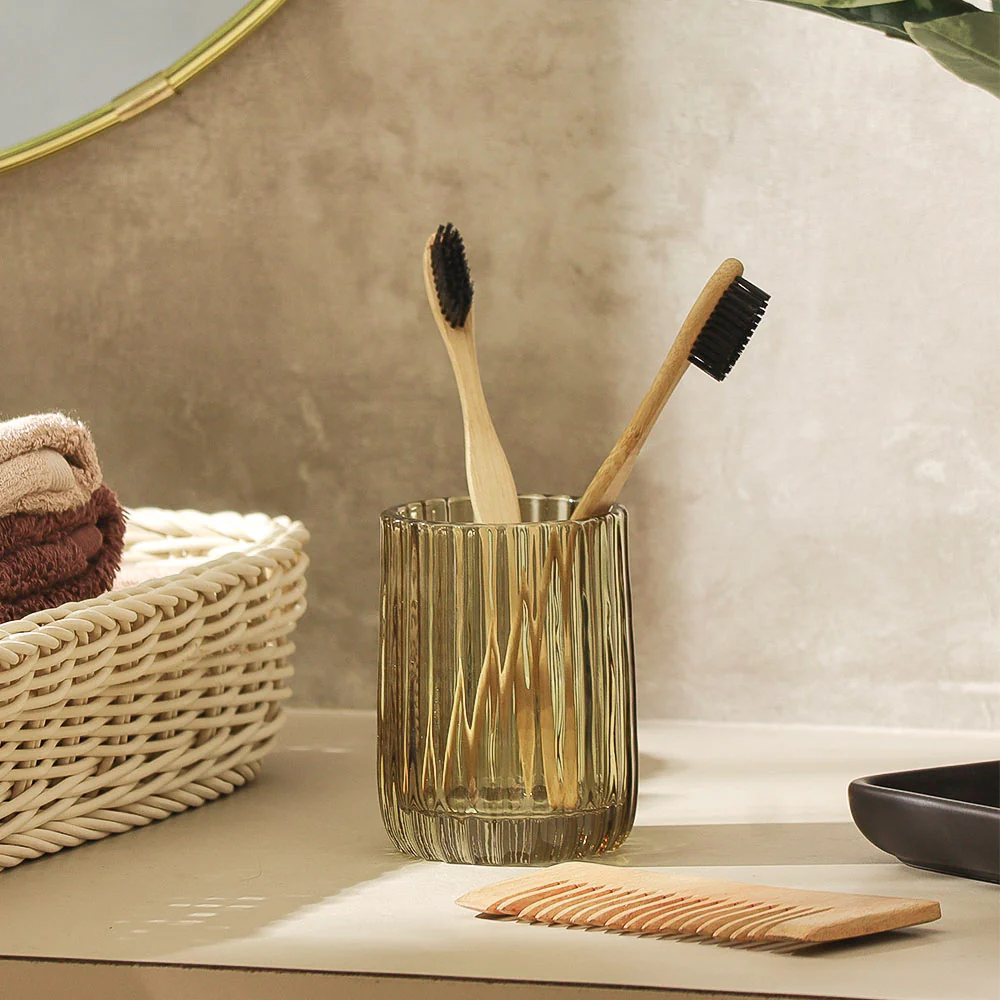 Lido Glass Toothbrush Tumbler - Forest