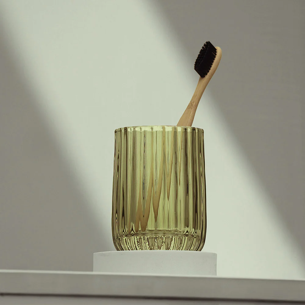 Lido Glass Toothbrush Tumbler - Forest - Image 3