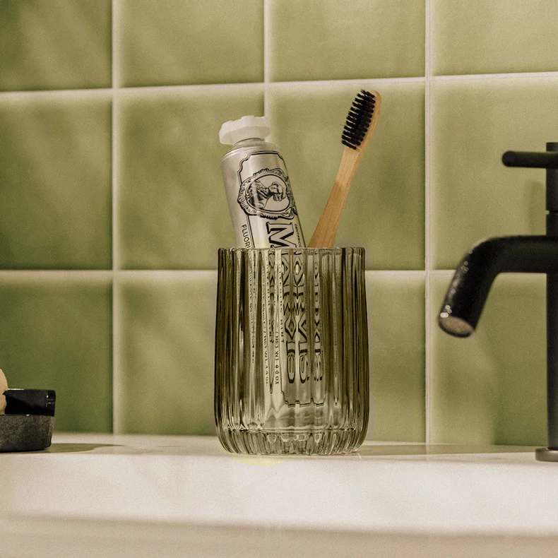 Lido Glass Toothbrush Tumbler - Forest - Image 5