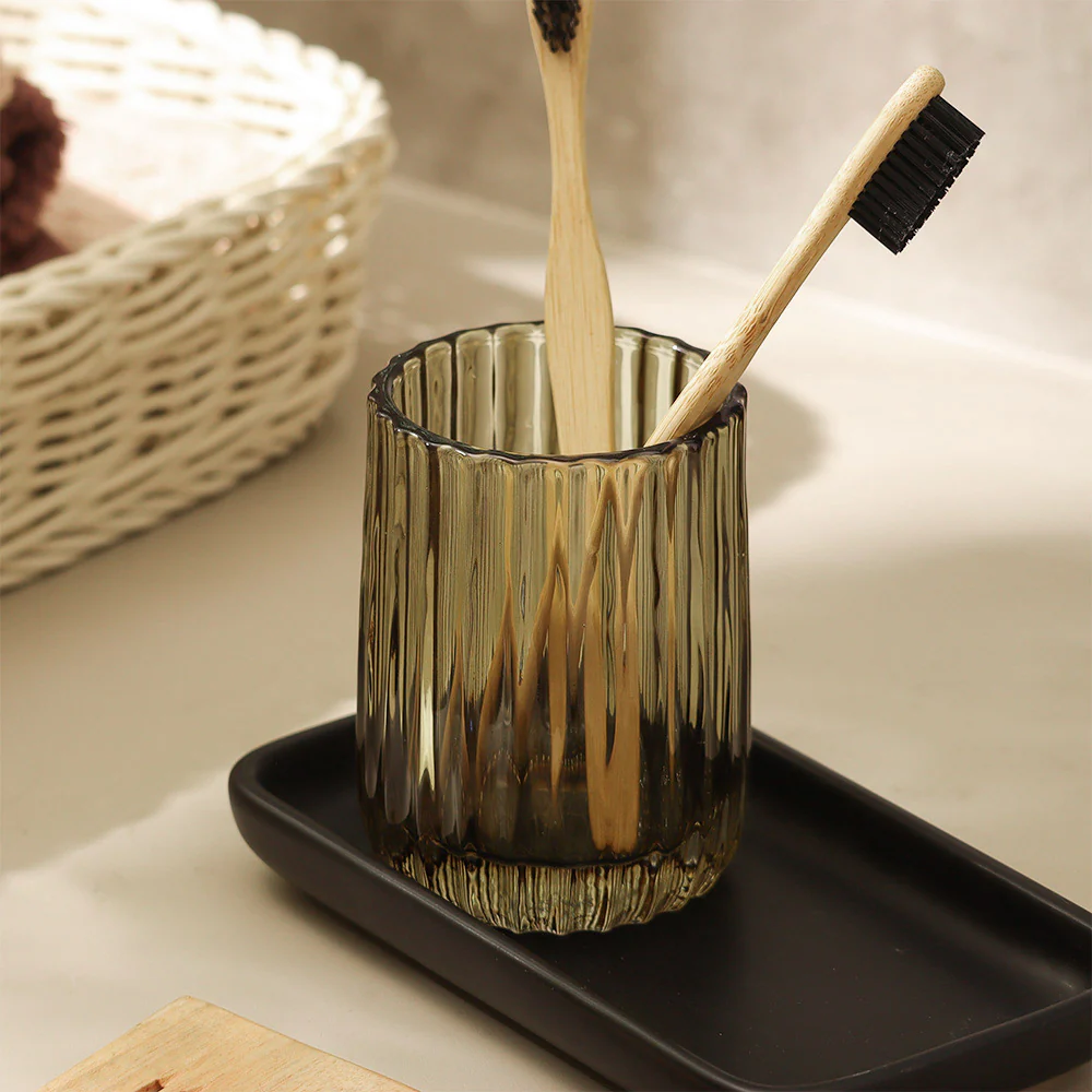 Lido Glass Toothbrush Tumbler - Forest - Image 7