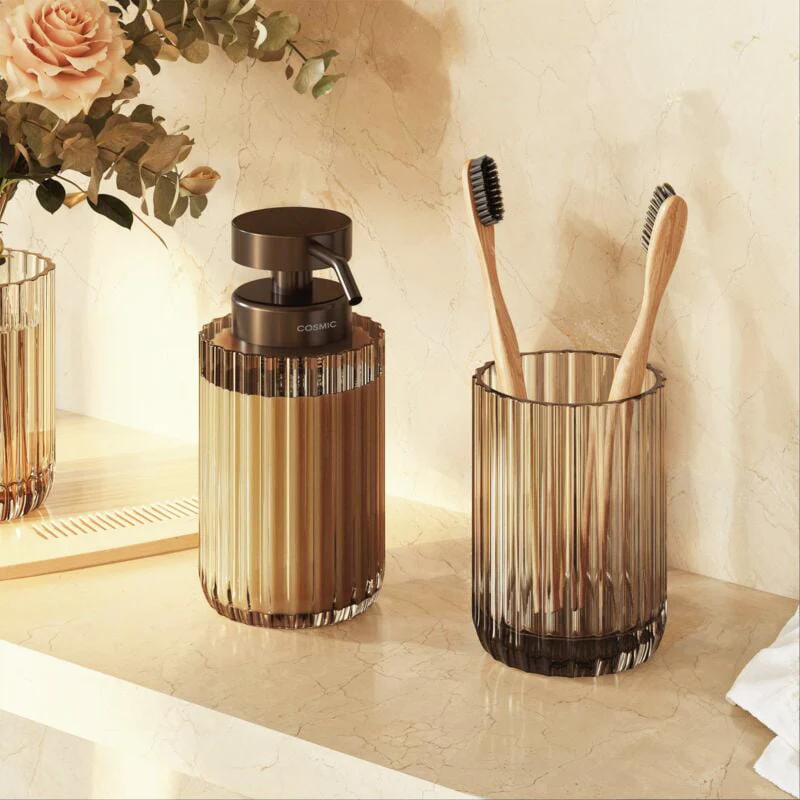 Lido Glass Toothbrush Tumbler - Smoke Grey - Image 2