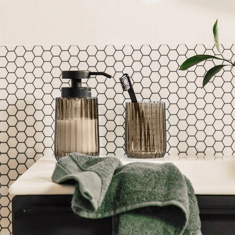 Lido Glass Toothbrush Tumbler - Smoke Grey - Image 4