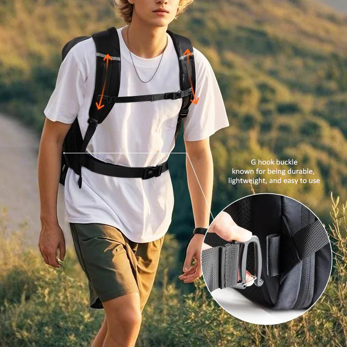 Lightweight Travel Backpack 38.5L - Black - Image 5