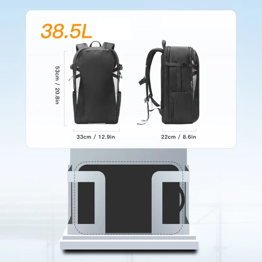 Lightweight Travel Backpack 38.5L - Black - Image 7