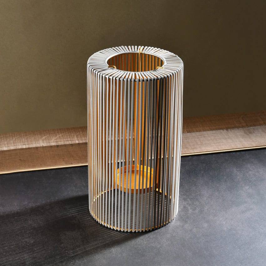 Lines Candle Holder Large - Grey Gold - Image 2