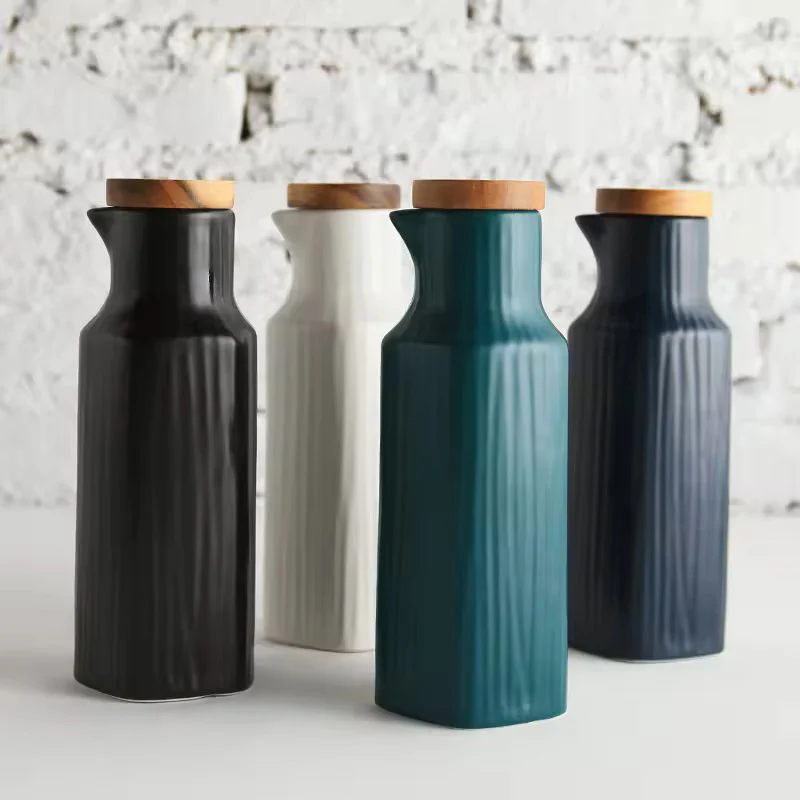 Lines Ceramic Oil Bottle - Black - Image 12