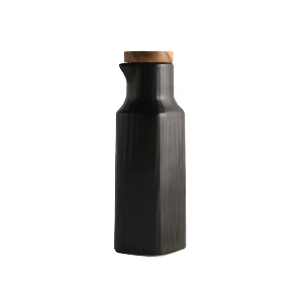 Lines Ceramic Oil Bottle - Black - Image 4