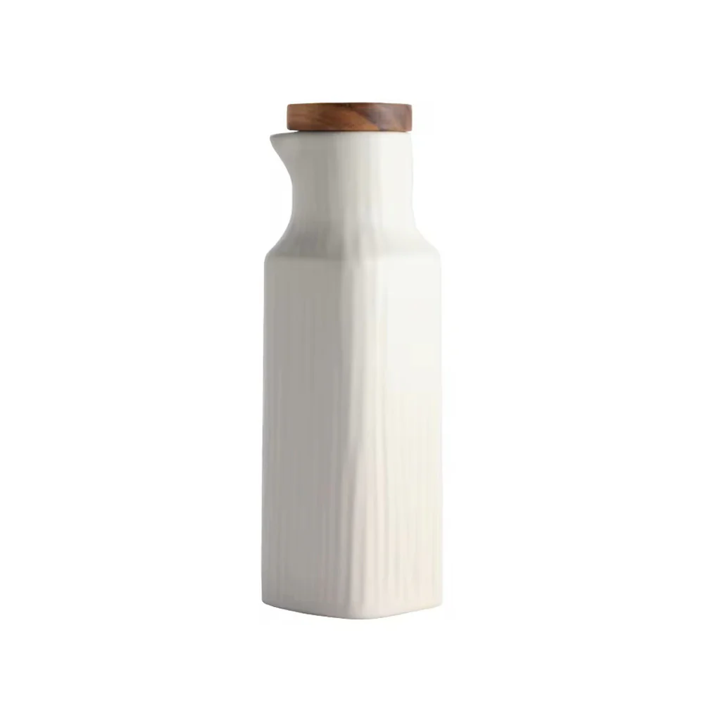 Lines Ceramic Oil Bottle - White - Image 4
