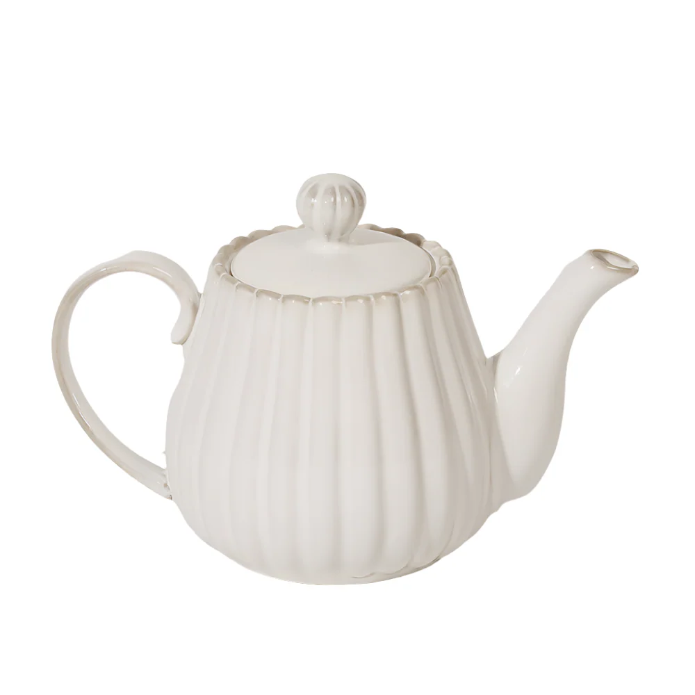 Lines Ceramic Tea Pot - White - Image 5