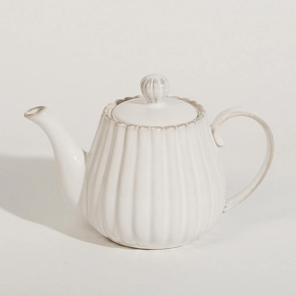 Lines Ceramic Tea Pot - White - Image 6