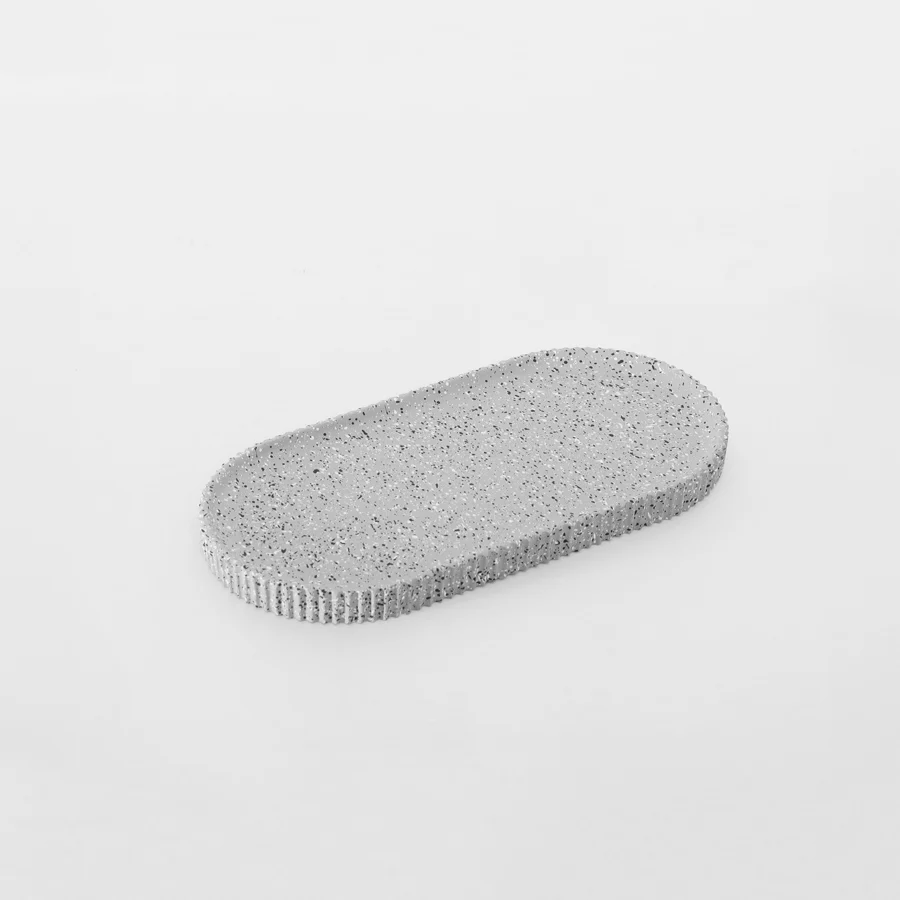 Lines Oval Tray - Speckled Grey - Image 3