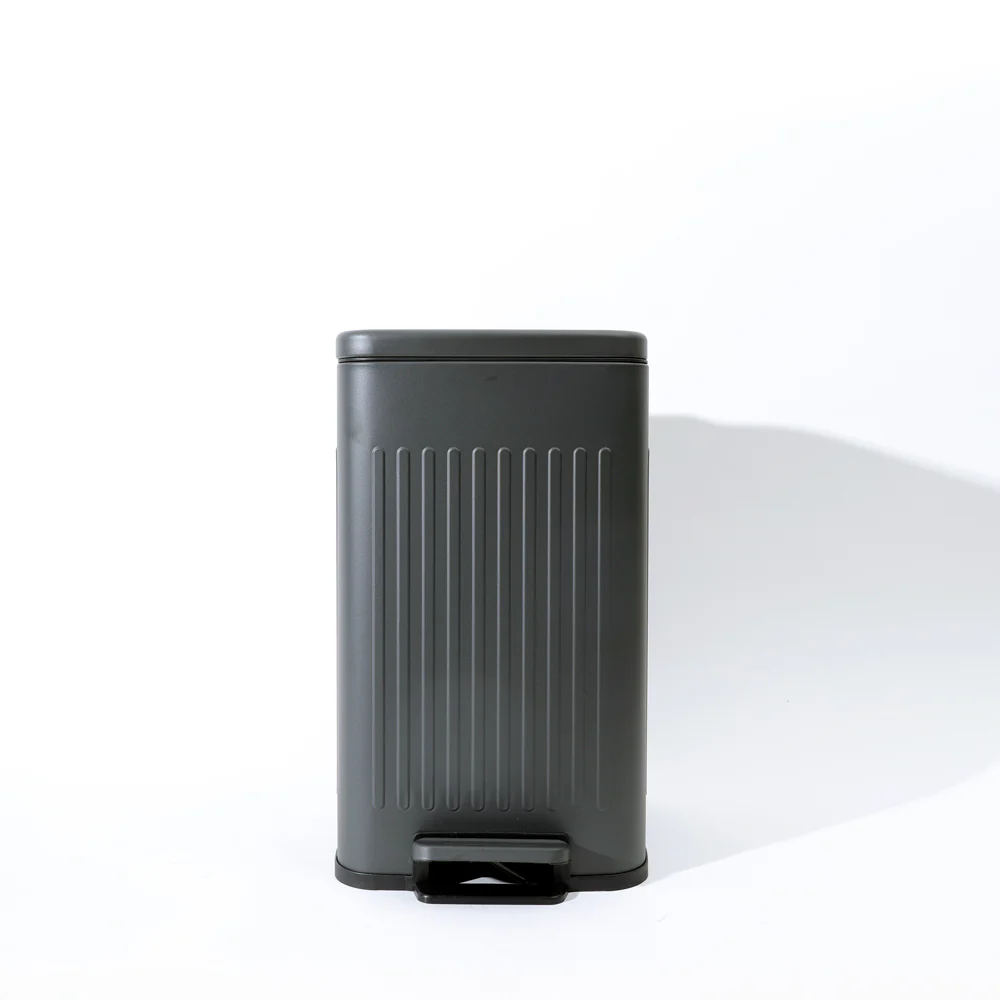 Lines Square Pedal Bin 8L - Dark Grey - Image 7