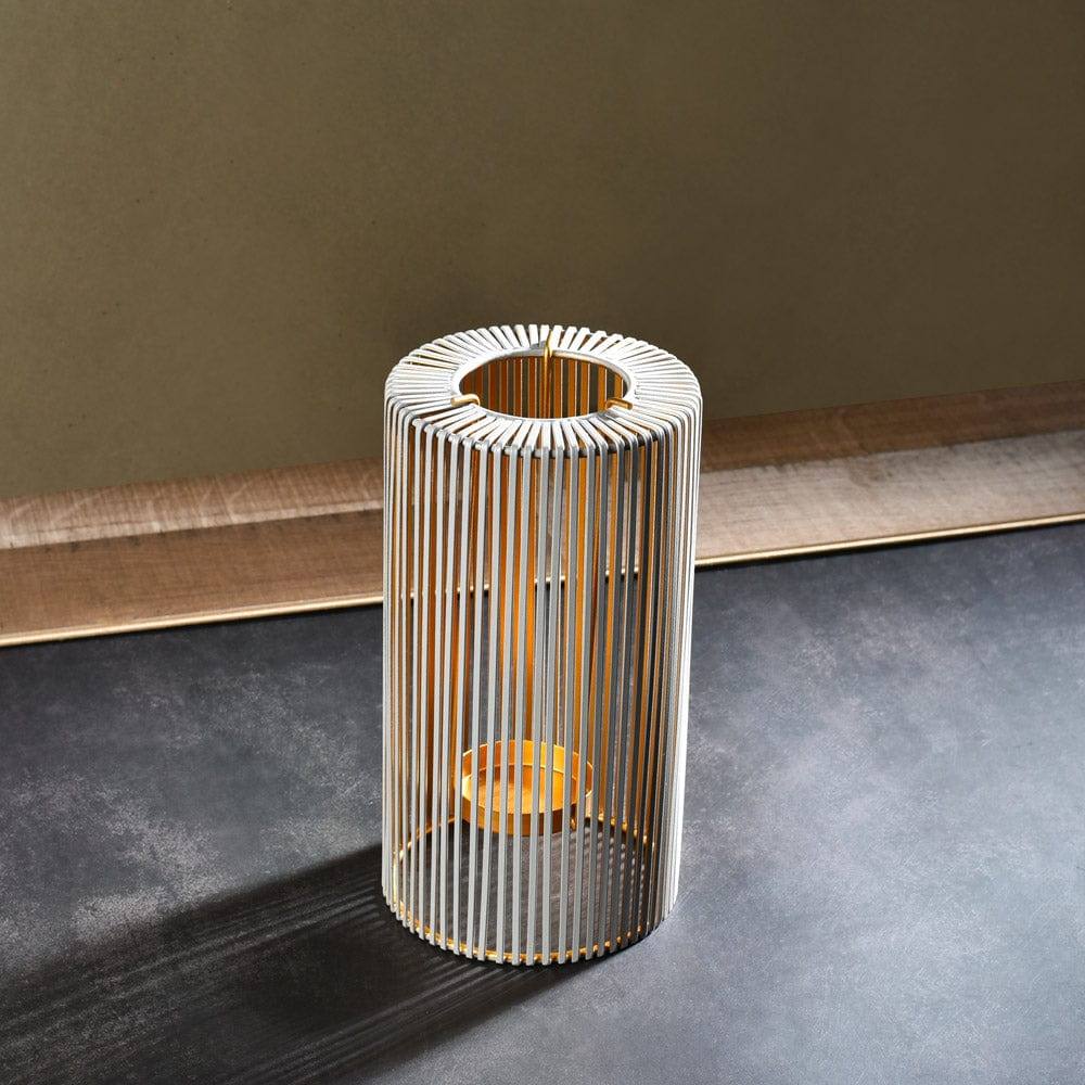 Lines Tealight Holder Medium - Grey Gold - Image 4