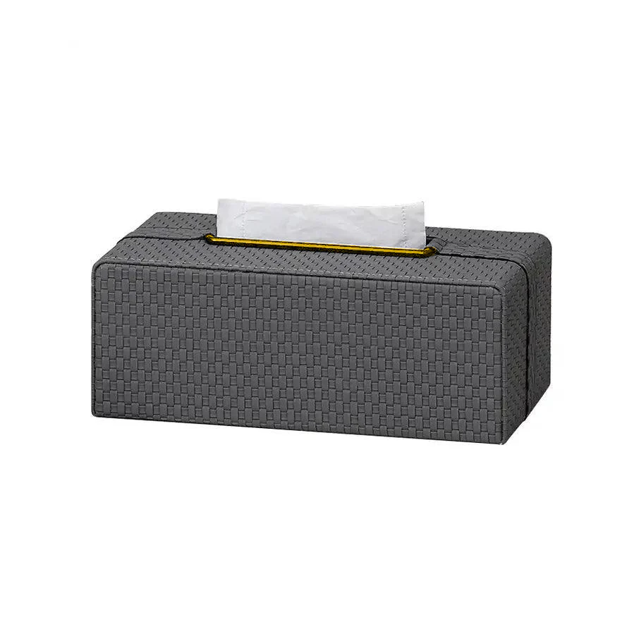 Links Tissue Box Holder - Dark Grey & Gold - Image 3